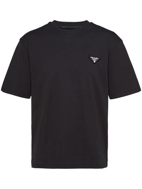 prada triangle t shirt|Prada Cotton Triangle T.